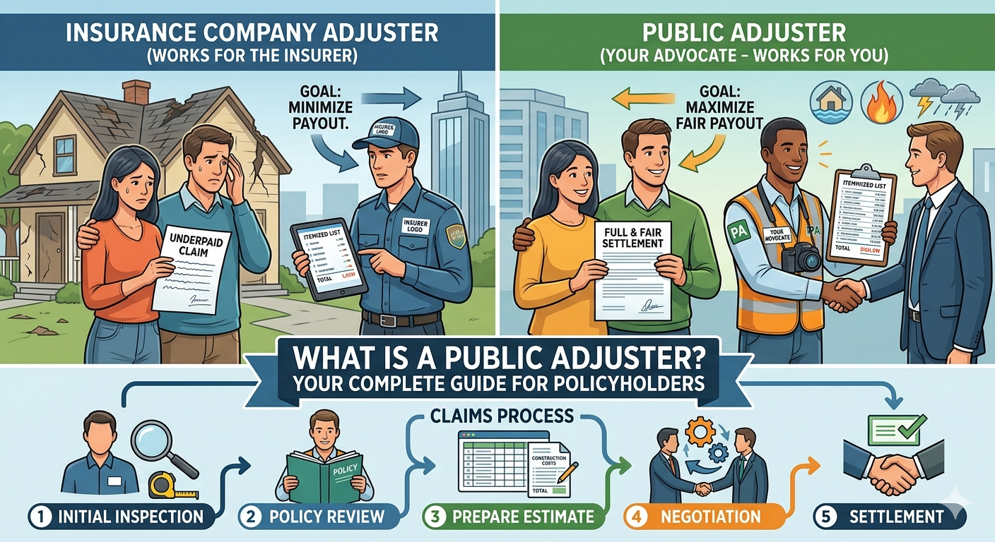 What Is a Public Adjuster? A Complete Guide for Policyholders - Claim Mosaic Public Adjuster Software Blog